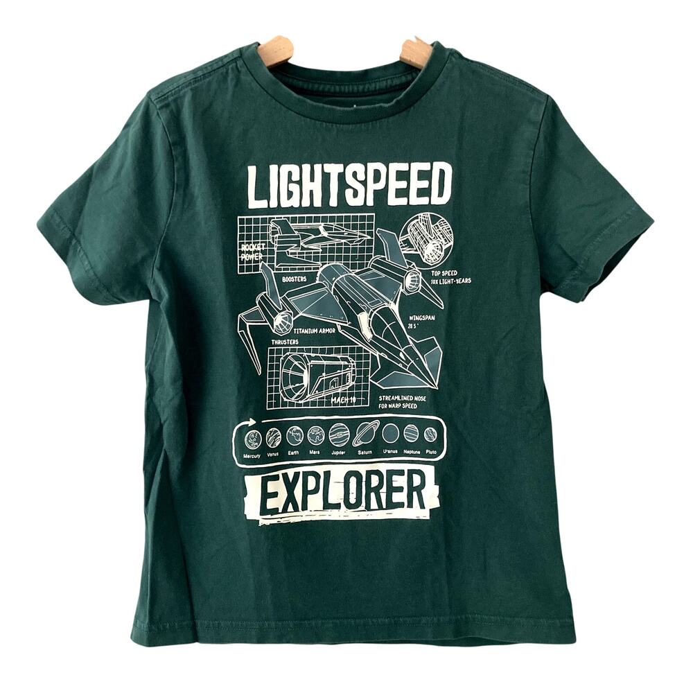 Rumi + Ryder Lightspeed Explorer Graphic Tee Green Small 6/7